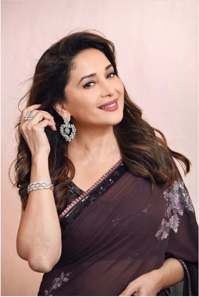 Madhuri Dixit Designer Georgette Party Wear Sarees